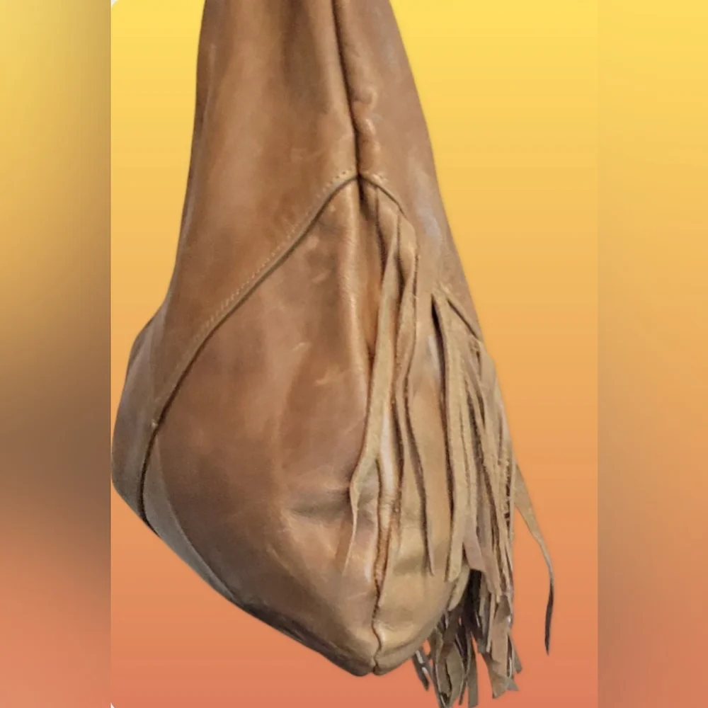 Fringe Leather Silver Detail Large Purse Boho Western Bag - Picture 9 of 16
